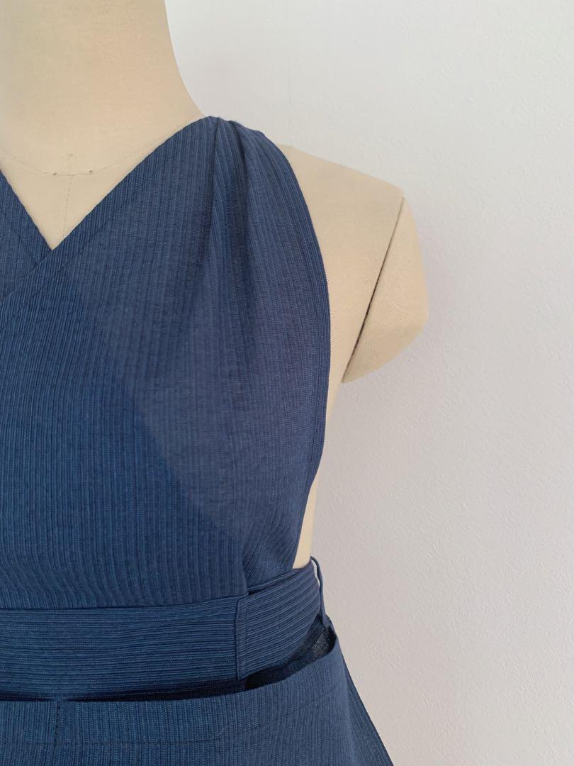 茶道稽古着　上身頃のみ　しじら織　綿　【La mer bleue (青い海)】