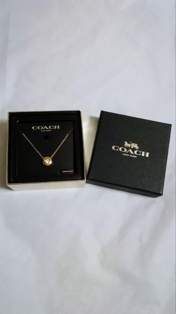 COACH ゴールド カッティングストーン ピアス ネックレス セット