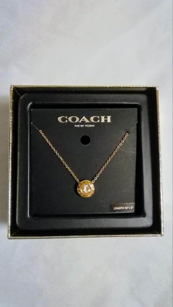 COACH ゴールド カッティングストーン ピアス ネックレス セット