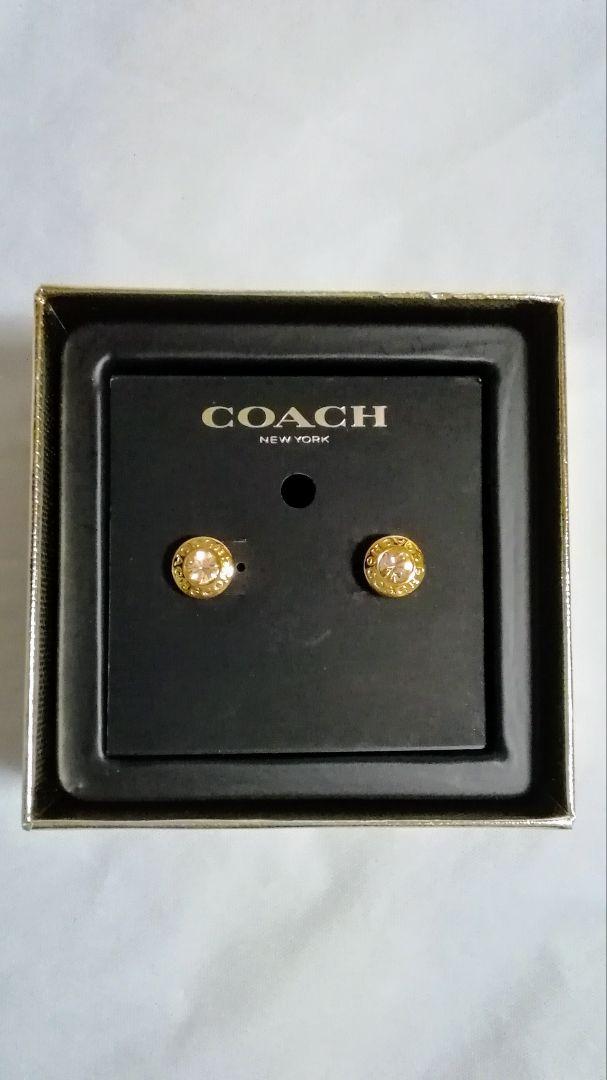COACH ゴールド カッティングストーン ピアス ネックレス セット