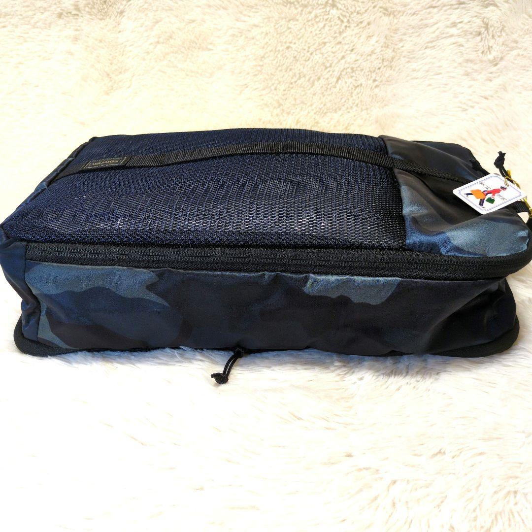 【超美品】PORTER　EFFECT　ポーチ L　ウッドランドネイビー　タグ付き
