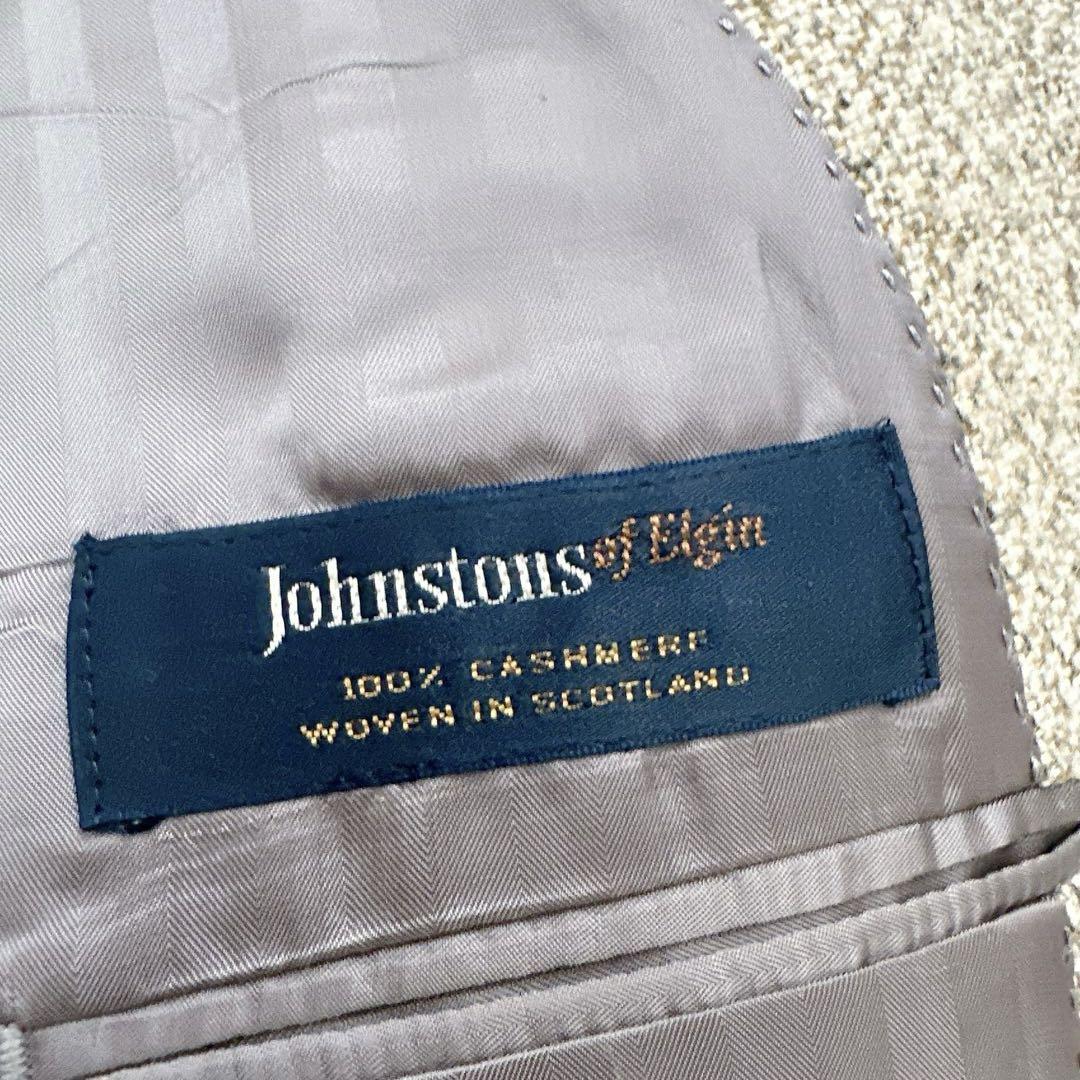 ジョンストンズオブエルガン　カシミヤ100％スコットランド製　テーラードJK ジョンストンズオブエルガン ストール チェック カシミヤ100