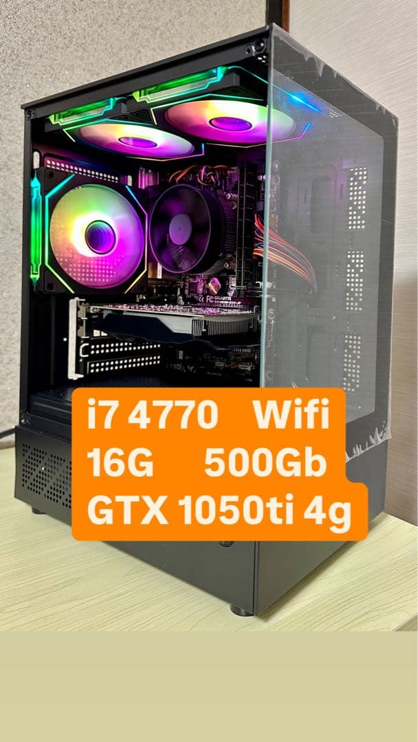 ゲーミングPC i7 4770 16GB GTX1050ti Wi-Fi