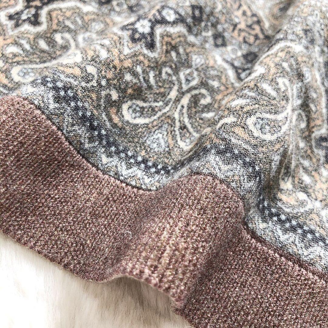 MaxMara*マックスマーラ シルク×ウール ペイズリー柄カットソー S