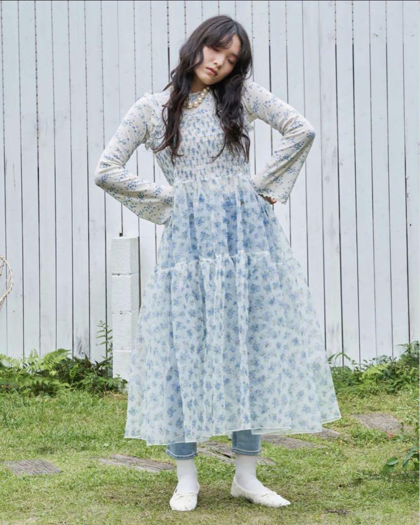 poppy シースルーフラワーワンピース