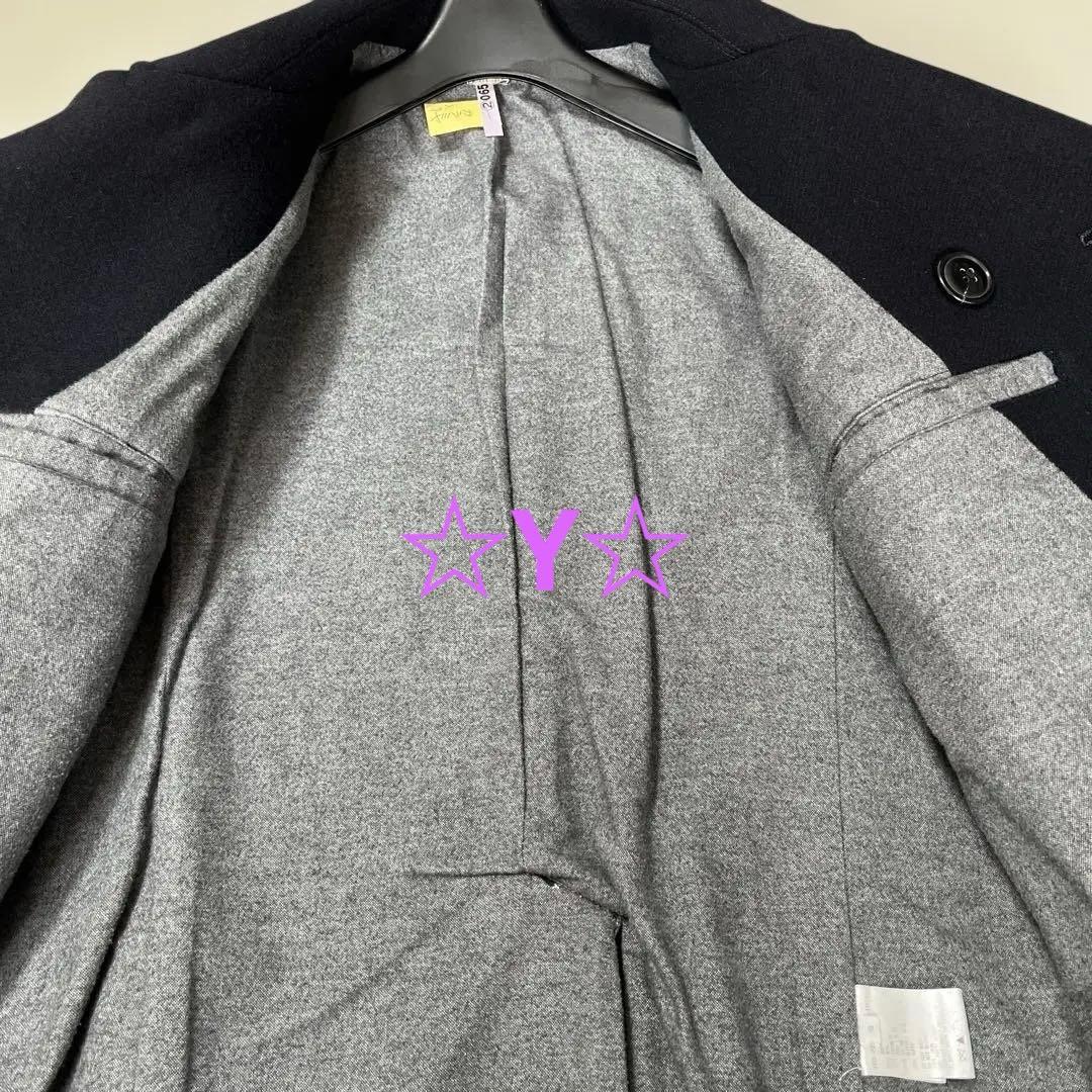 美品 RonHerman ロンハーマン Pコート カシミヤ混 ネイビー 美品 RonHerman ロンハーマン Pコート カシミヤ混 ネイビー