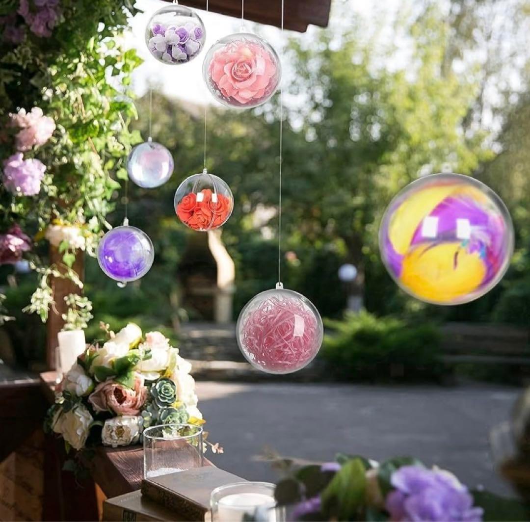 【プラスチックボール 】透明 中空 ボール 20個セット オーナメント