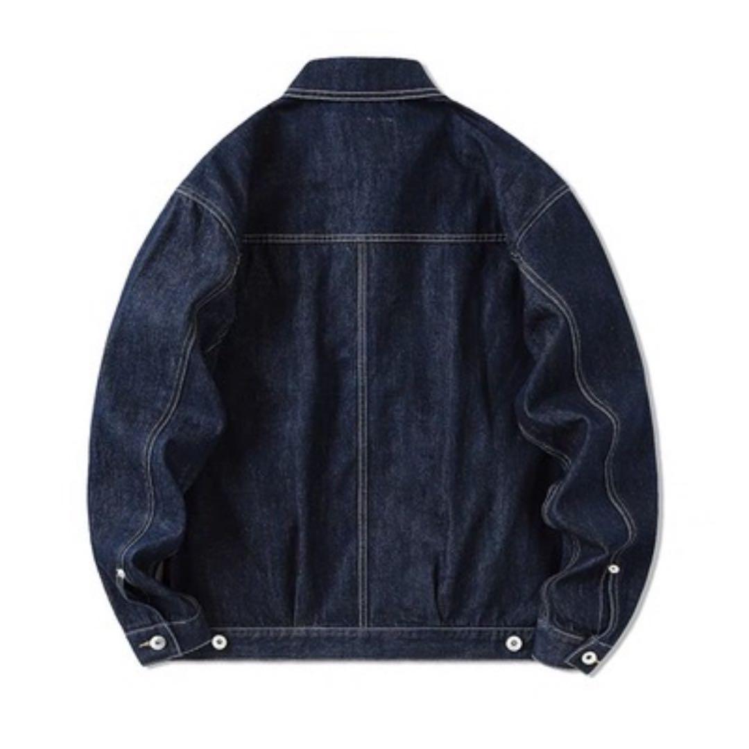 ダークデニム ボタン付きジャケット デニムジャケット ダークデニム ボタン付き ジャケット XL G