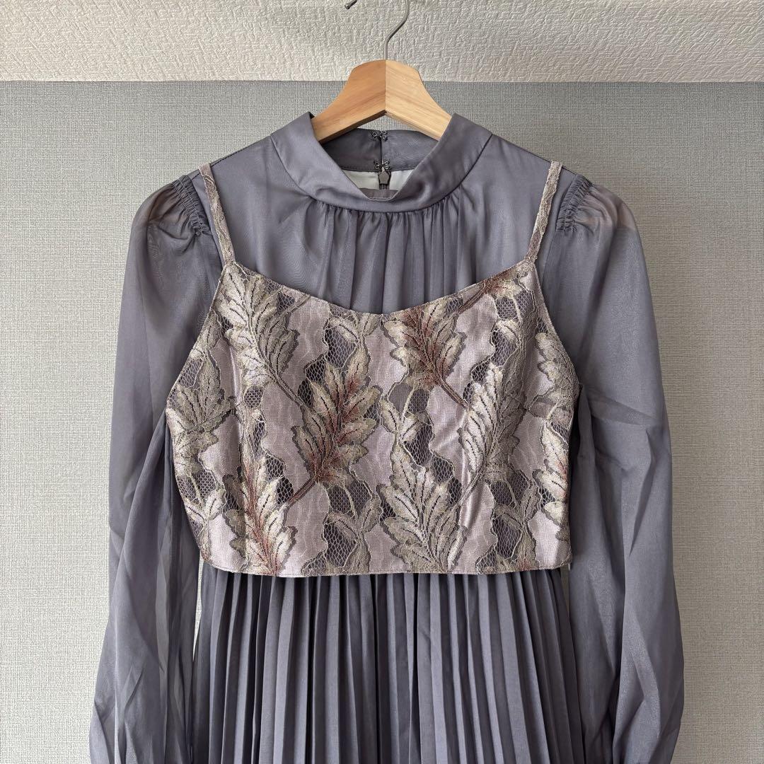 【etoll. 】レースビスチェ×ボトルネックプリーツワンピ ワンピース ドレス