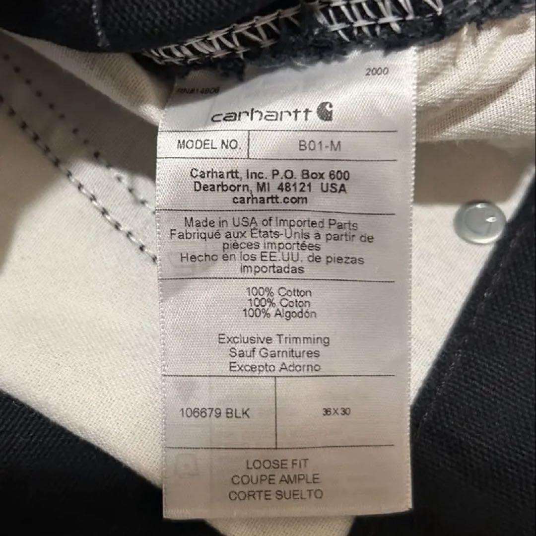 カーハート Carhartt ダブルニー パンツ ブラック 黒w36 USA製