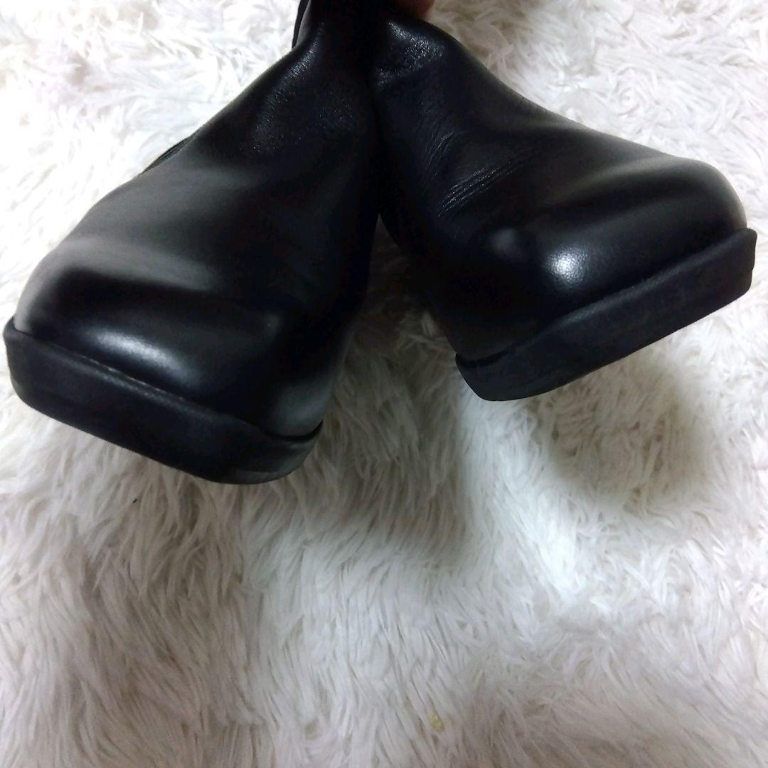 美品 fitfit フィットフィット 黒革 ロングブーツ 23
