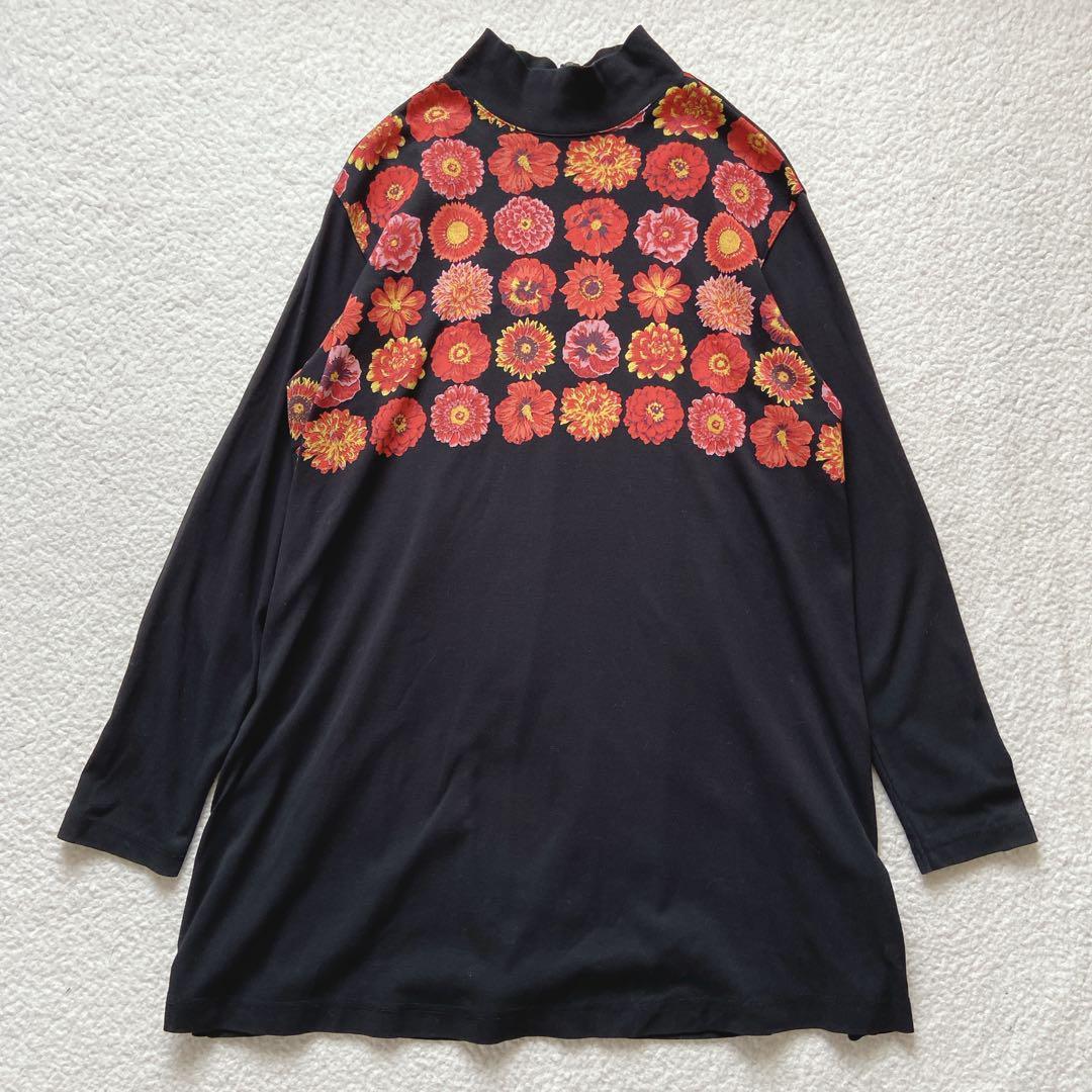 【12月スーパーSALE 15%OFF】 トクコプルミエヴォル 美品 チュニック 花柄 ハイネック トップス