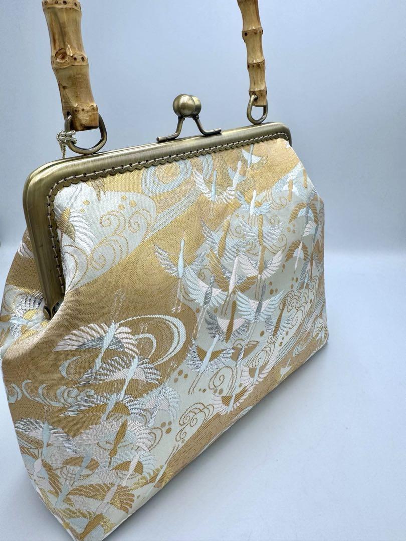 和柄　金襴 金糸 ラメ糸【ハンドメイド】ハンド バッグ #B226