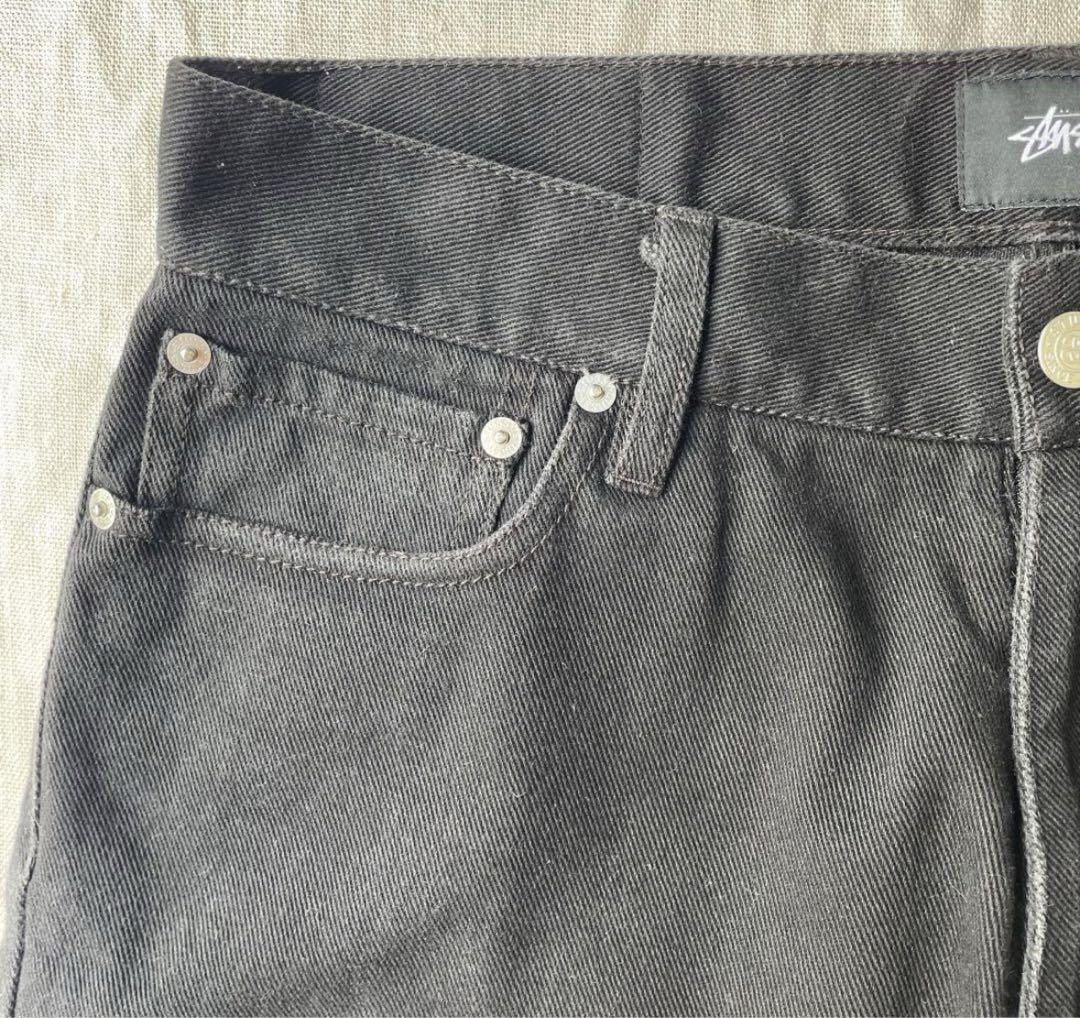 STUSSY ステューシー ブラック デニム ハーフパンツ ショーツ 32