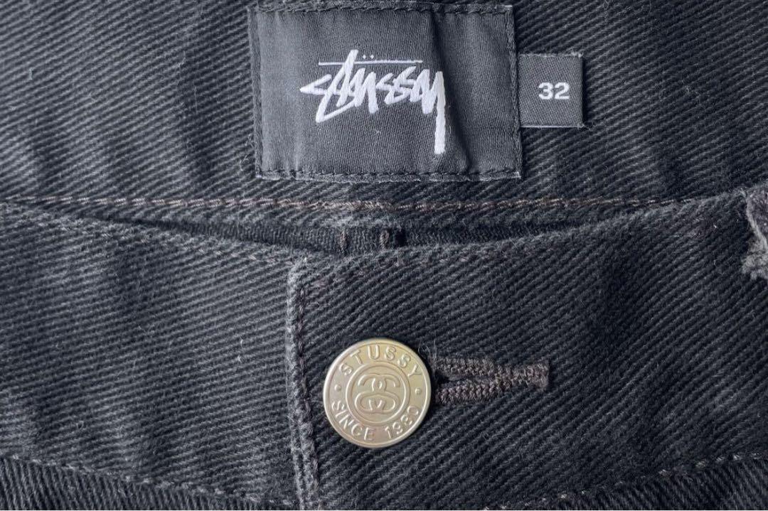 STUSSY ステューシー ブラック デニム ハーフパンツ ショーツ 32