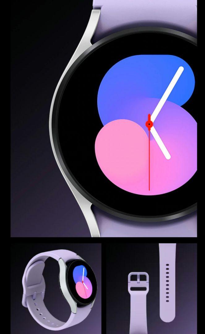 新品★未使用 Galaxy Watch5 Silver(パープルバンド)充電器付 画像1