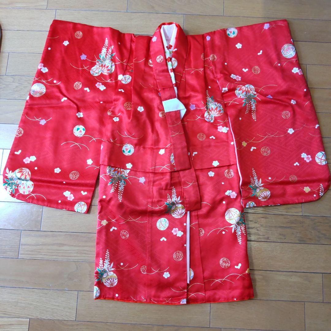 【yoko】☆一度のみ屋内使用☆七五三　正絹三歳女の子セット