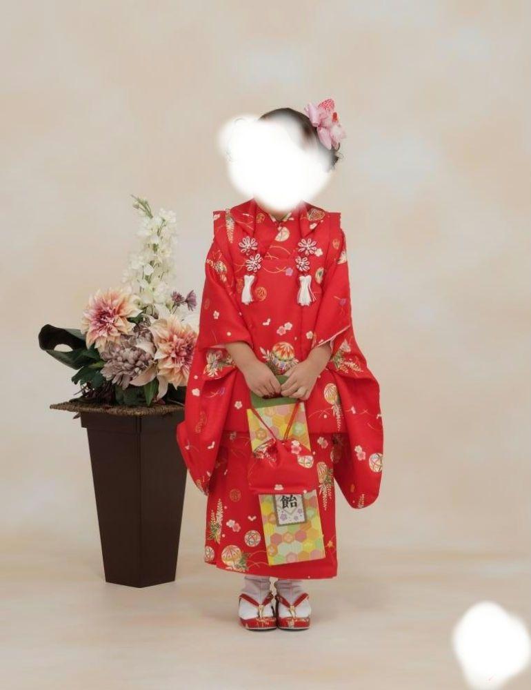 【yoko】☆一度のみ屋内使用☆七五三　正絹三歳女の子セット