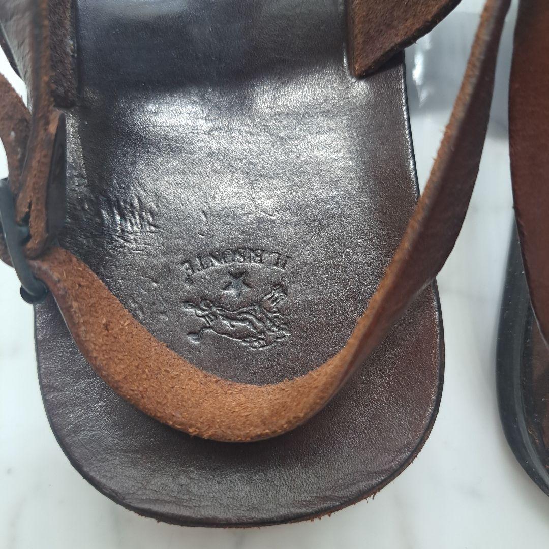 IL BISONTE メンズブラウンレザーサンダル size40 - メルカリ
