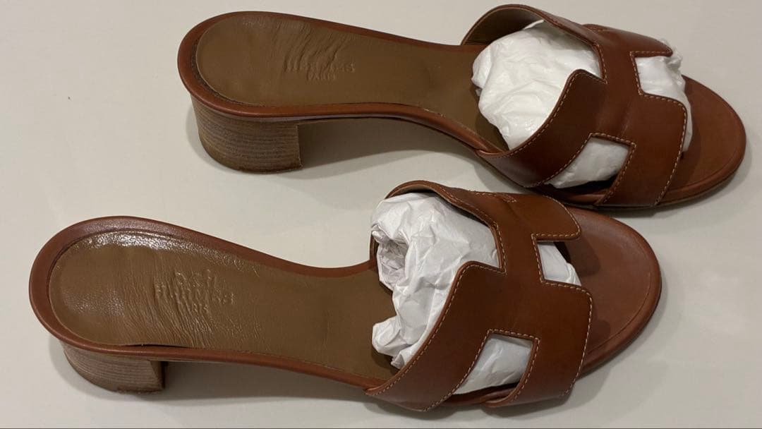 HERMES/エルメス オアジス 36.5 ゴールド