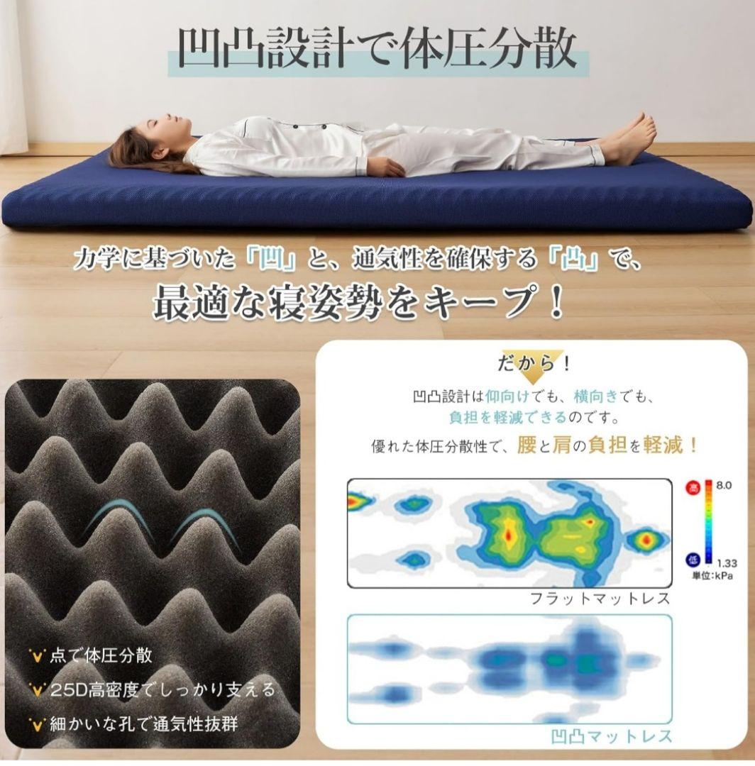 Mensu 高反発マットレス セミダブル 極厚10㎝ 120×195 35O92