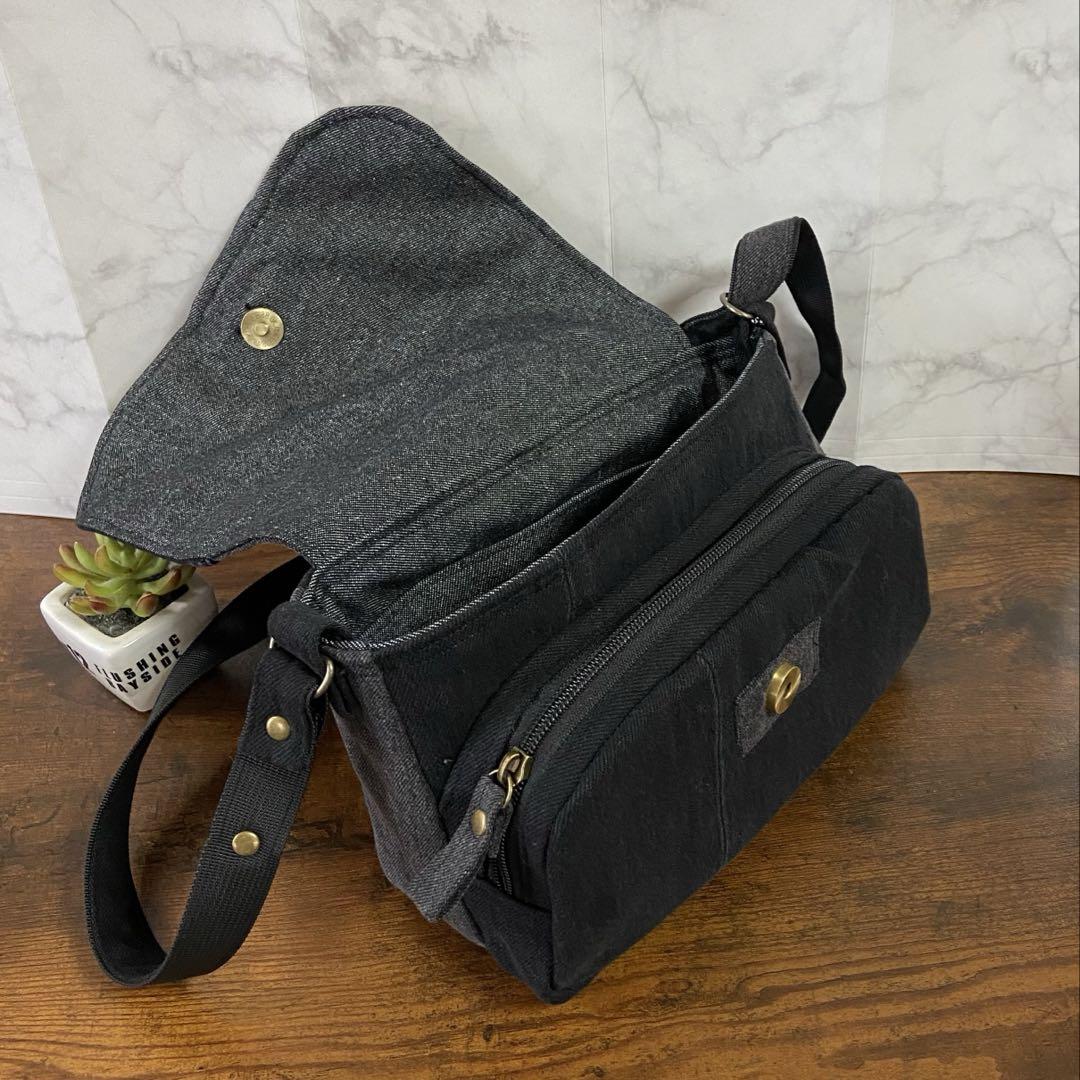 デニムリメイク【ショルダーバッグ＆コンパクト財布】サコッシュ ハンドメイド