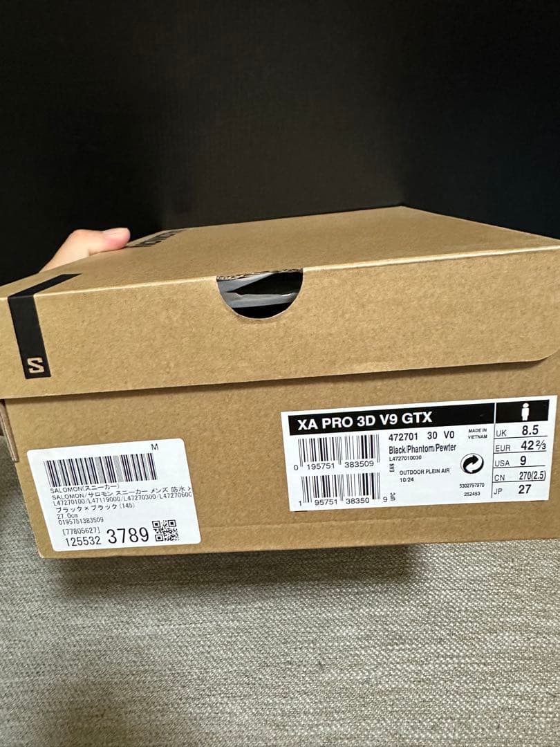 【中古美品】SALOMON サロモン XA PRO 3D V9 GTX 27.0