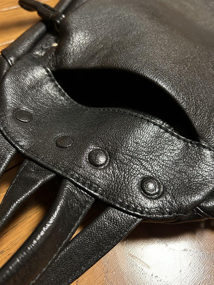 genten ゲンテン ゴート ヌメ革 レザー リュック 黒 本革