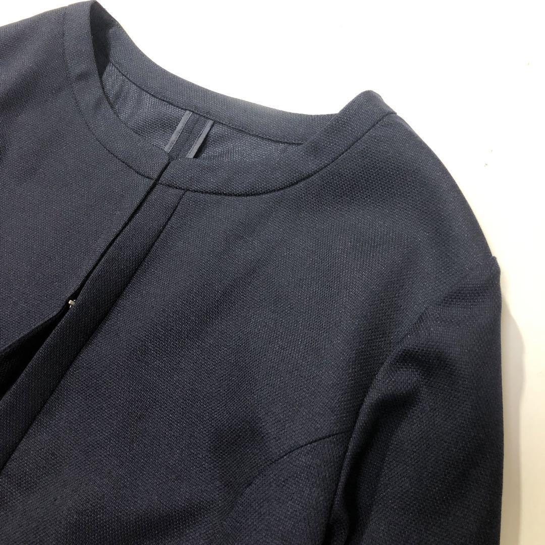 極美品】23区 ノーカラージャケット ストレッチ 大きいサイズ