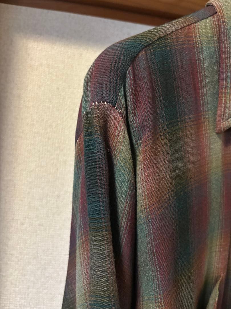 towncraft タウンクラフト レーヨン オンブレチェックシャツ60s70s towncraft タウンクラフト レーヨン オンブレチェックシャツ60s70s