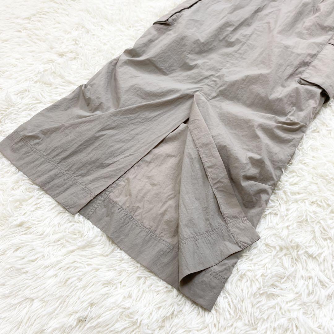 【美品】エミ　カットコンビ撥水ナイロンワンピース　切り替え　ドッキング　ベルト