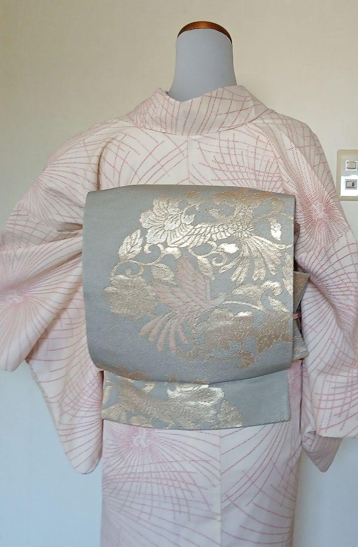 美品　二重太鼓作り帯。