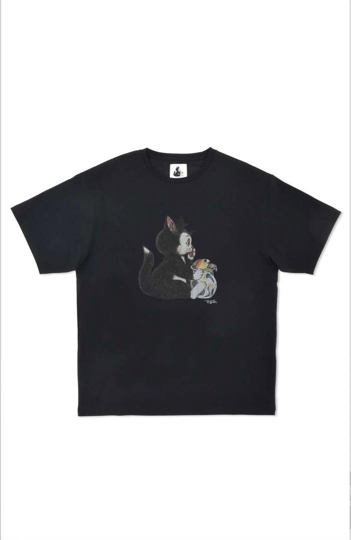 ヒグチユウコ　ディズニーストア　　フィガロ　半袖Tシャツ 黒 ヒグチユウコ ディズニーストア フィガロ 黒Tシャツ Tシャツ