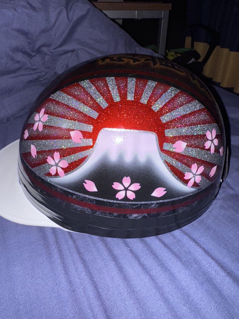 コルク半富士山と桜デザイン ヘルメット セーフティ