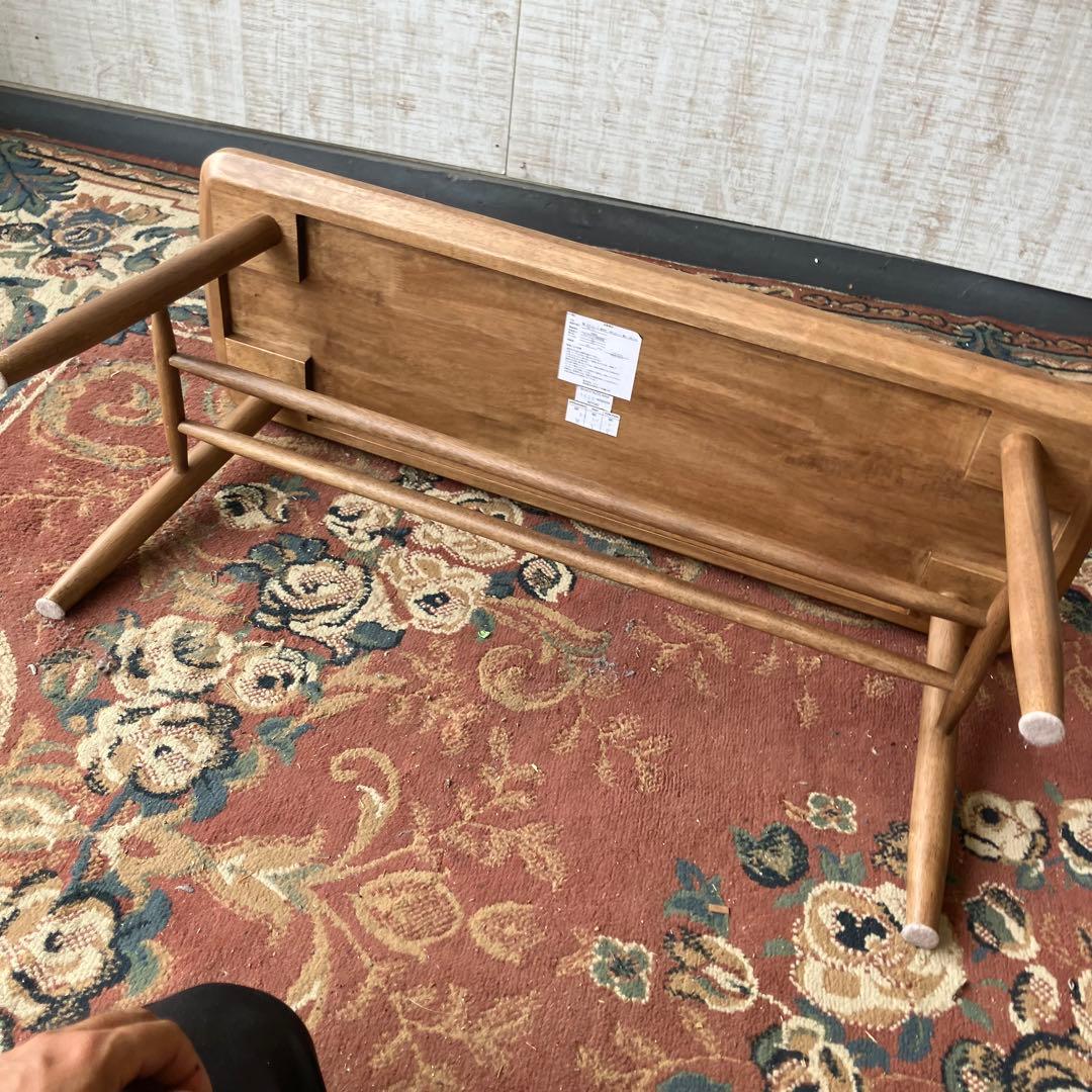 北欧レトロ ニトリ ベンチナッツ 木製サイドテーブル コーヒーテーブル 天然木