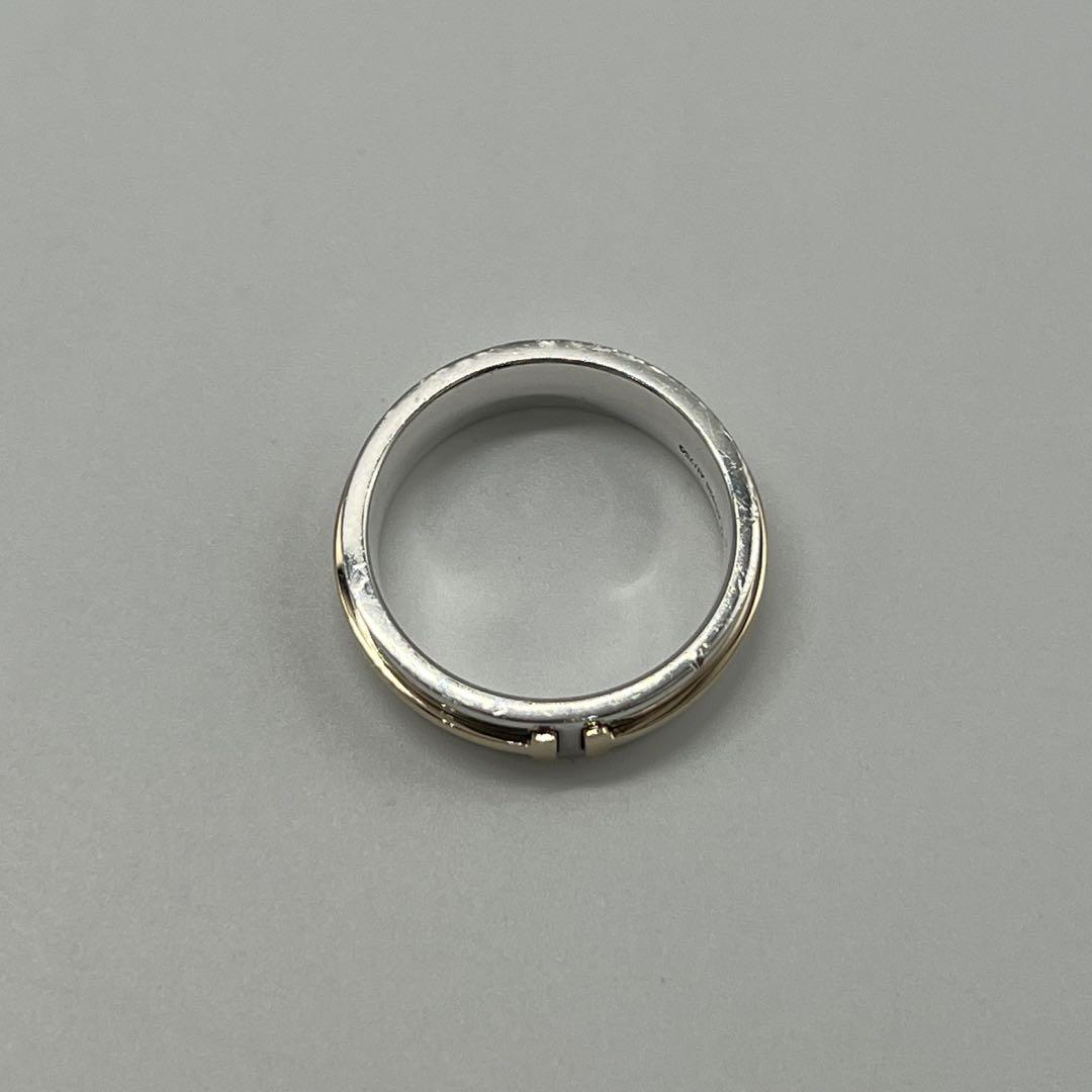 ティファニー TIFFANY T TWOワイドリング 18号 SV RG コンビ