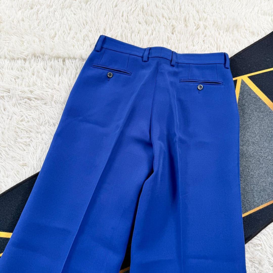 GUCCI 現行モデル スラックスワイドパンツ ウール シルク 40/Lフレア