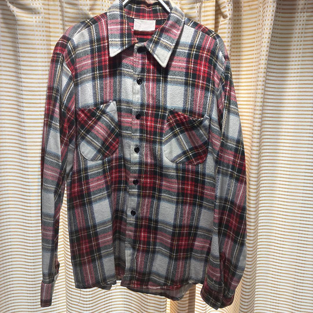 SEARS 長袖 ネルシャツ Mサイズ