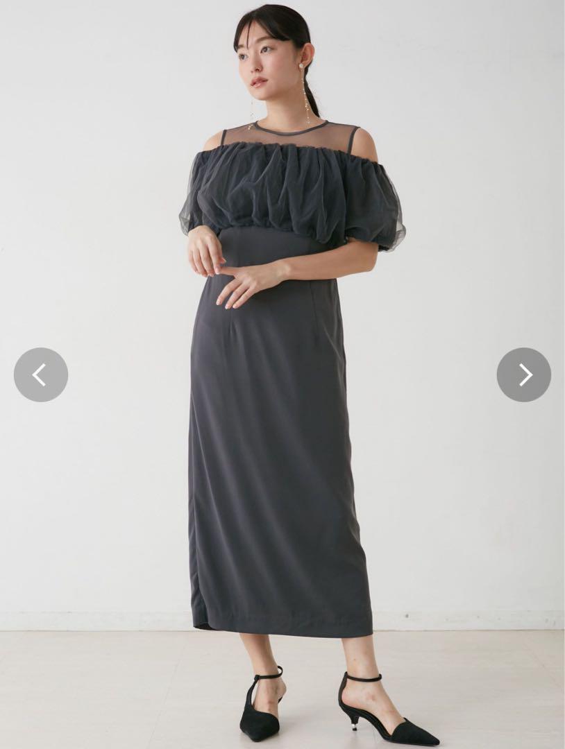 ラグナムーン LADYシアーボレロレイヤードワンピース M ドレス ロング