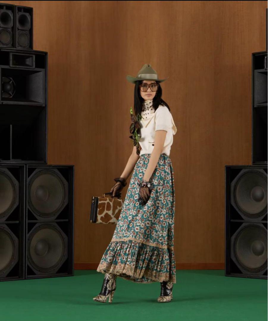 ☆GUCCI☆極美品☆2022☆フローラル☆ウエストゴム☆ロングスカート