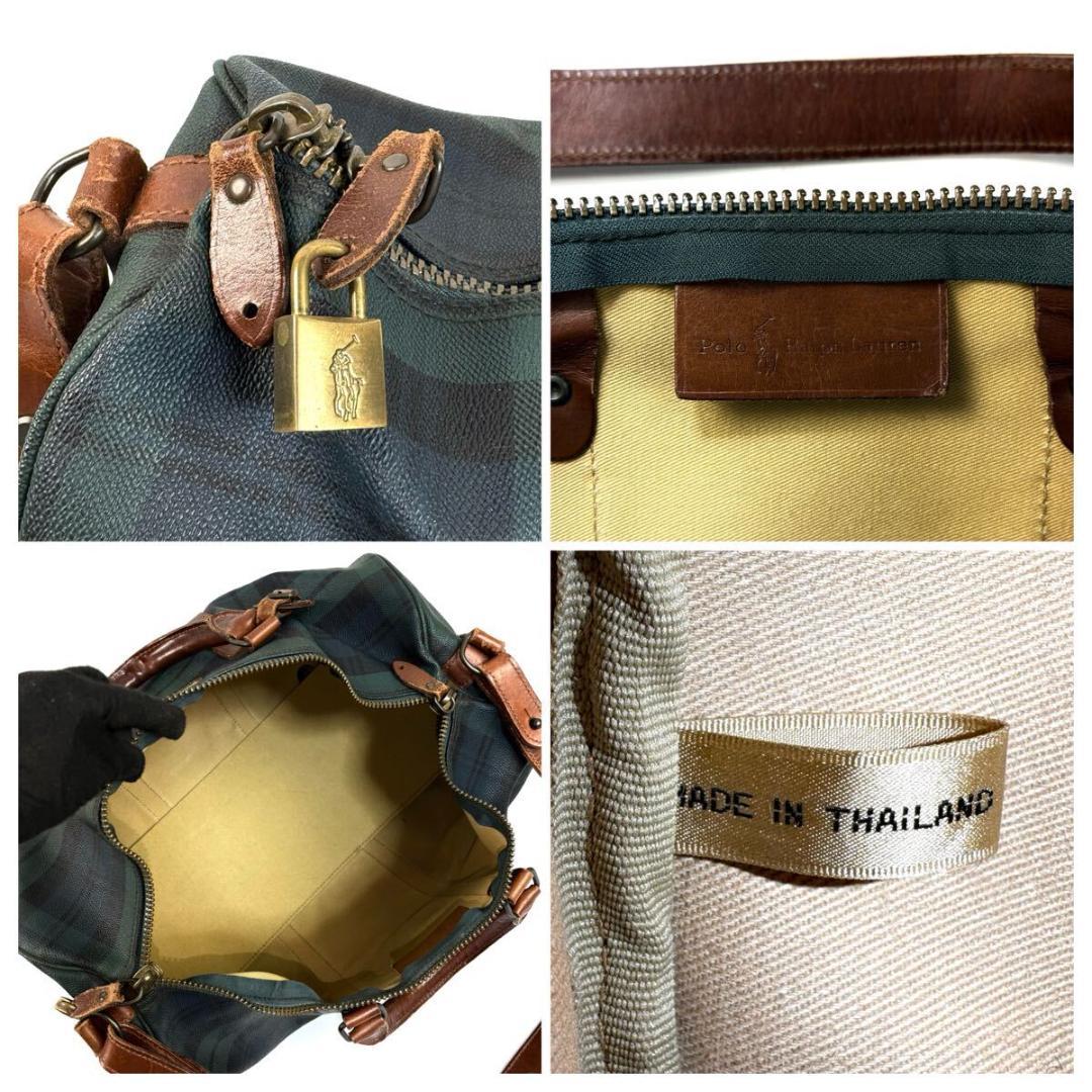 【美品】ポロ ラルフローレン 2way 大容量 ボストン グリーン ゴールド金具