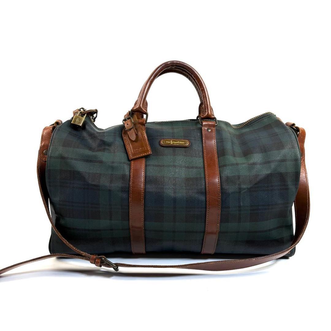 【美品】ポロ ラルフローレン 2way 大容量 ボストン グリーン ゴールド金具