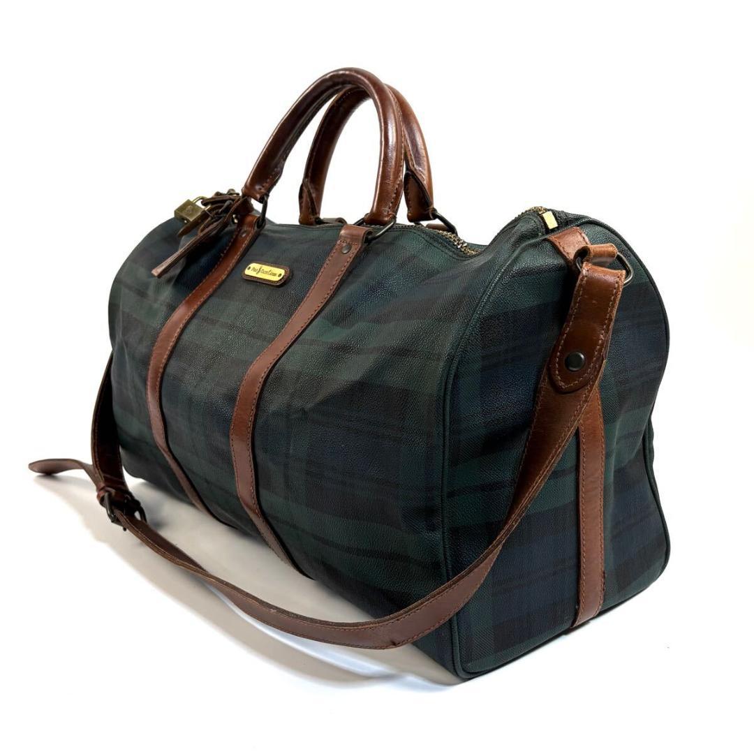 【美品】ポロ ラルフローレン 2way 大容量 ボストン グリーン ゴールド金具