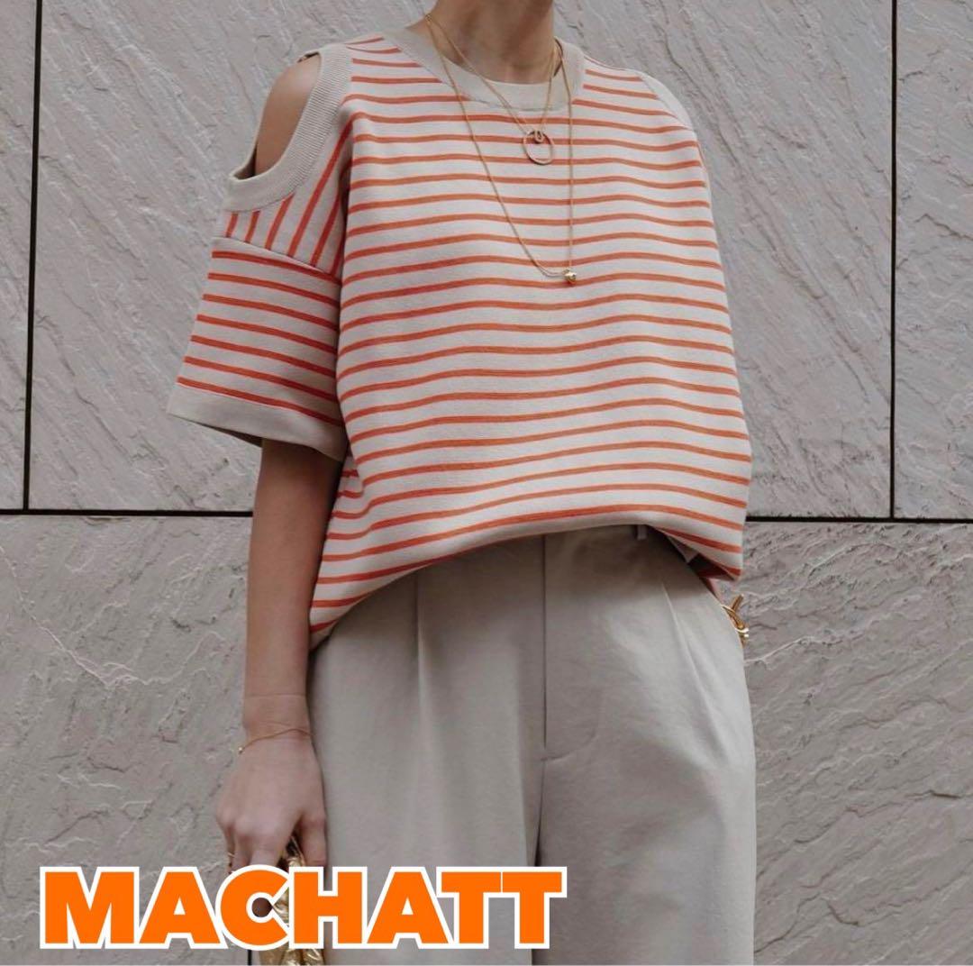 未使用級❤️マチャット machatt ラウンドホールニット ボーダー