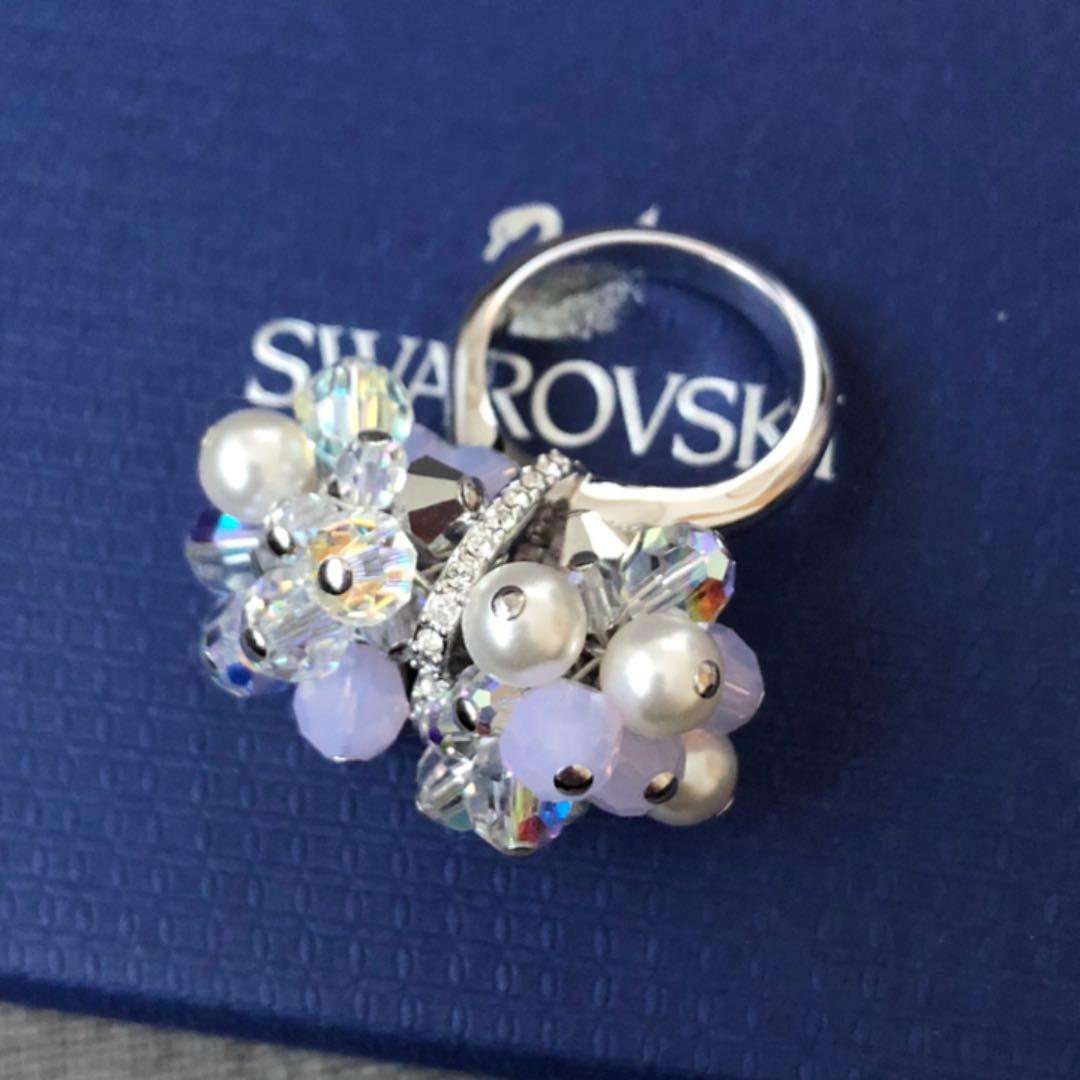 値下✴︎未使用品✴︎ swarovski リング クリスタル パール ビーズ