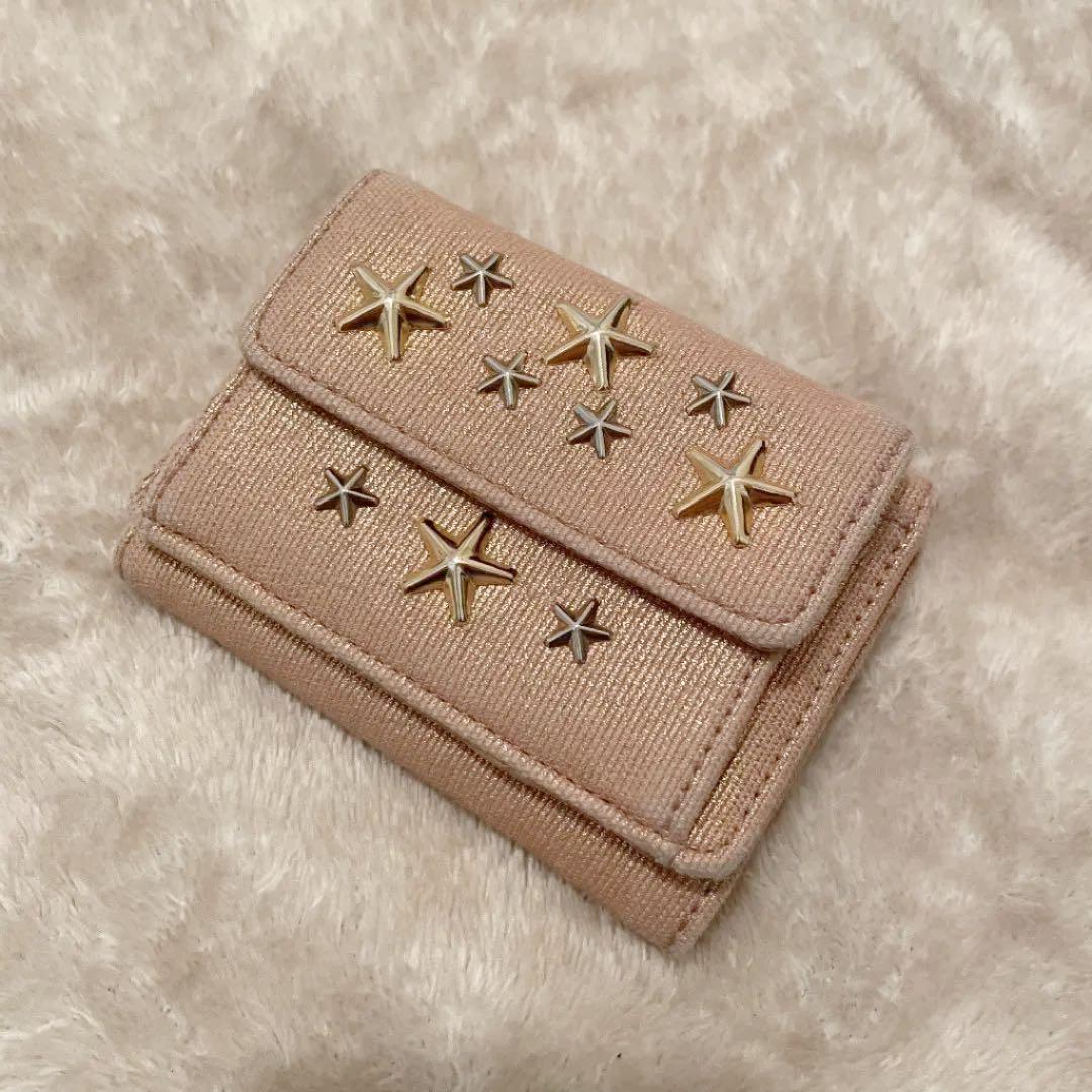 JIMMY CHOO 三つ折財布 ピンクゴールド