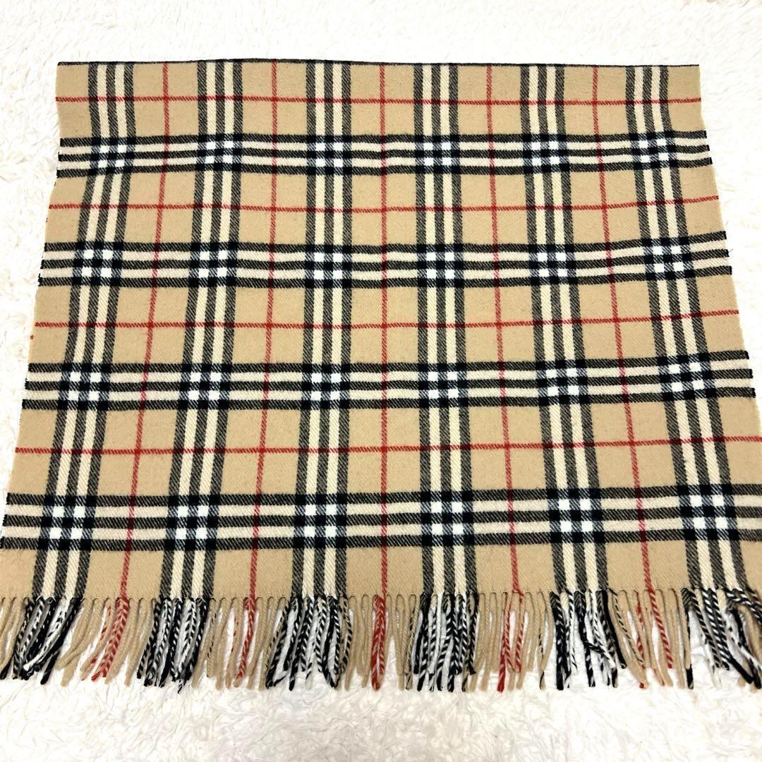 【美品】バーバリー ノバチェック 大判 ホースロゴ ウール ストール