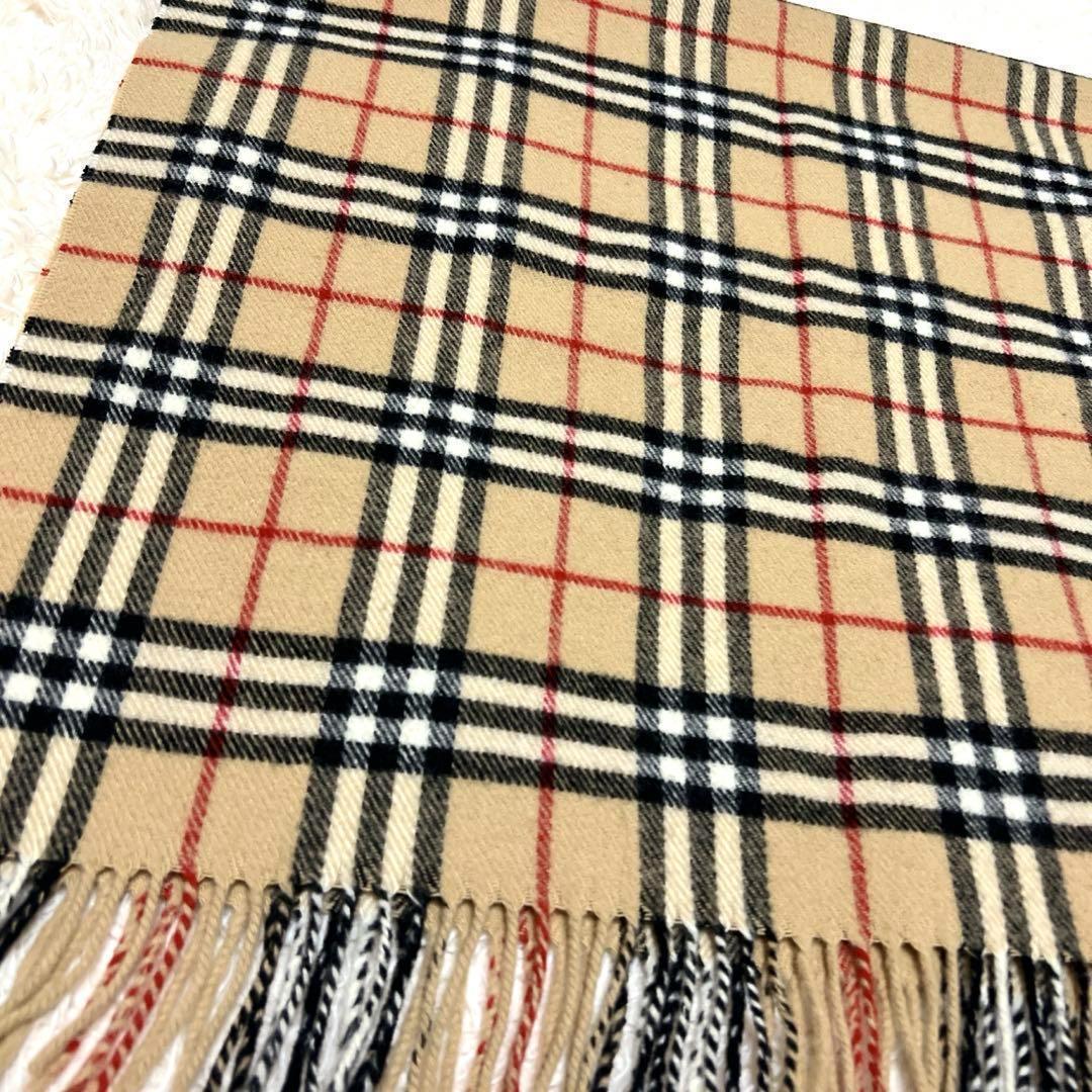 【美品】バーバリー ノバチェック 大判 ホースロゴ ウール ストール