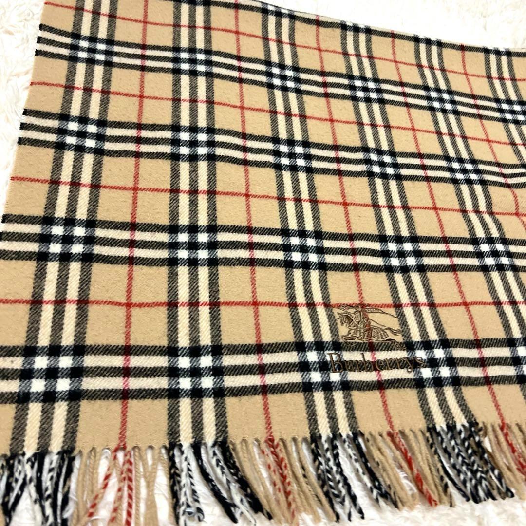 【美品】バーバリー ノバチェック 大判 ホースロゴ ウール ストール