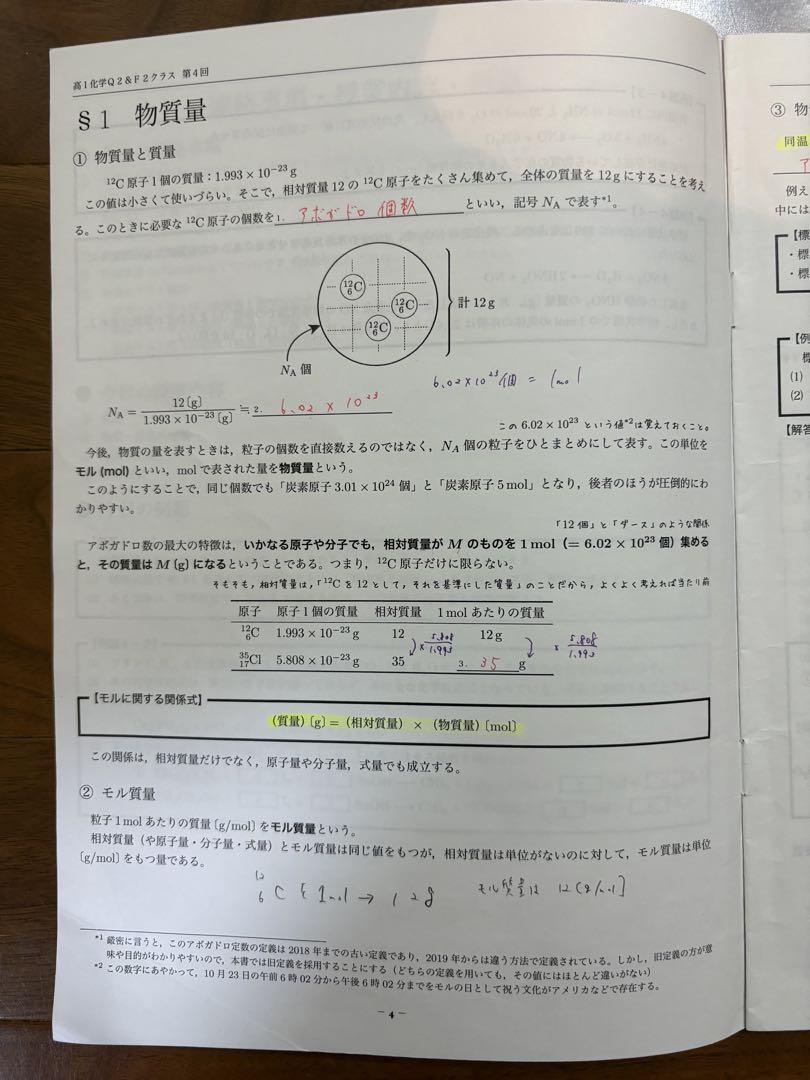 鉄緑会　高1化学　授業冊子すべて